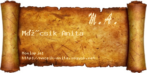 Mácsik Anita névjegykártya