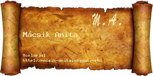 Mácsik Anita névjegykártya